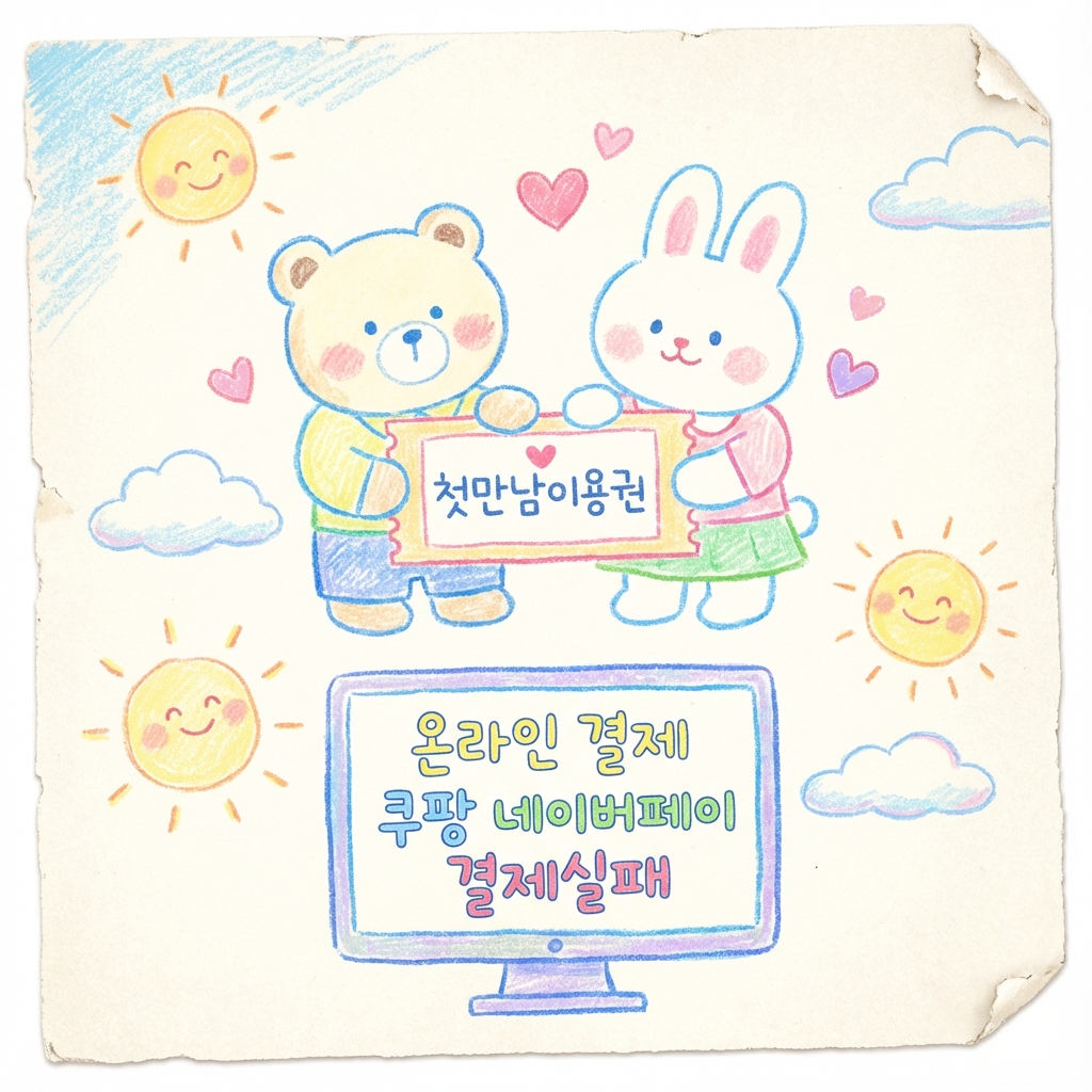 첫만남이용권 온라인 결제 쿠팡 네이버페이 결제실패