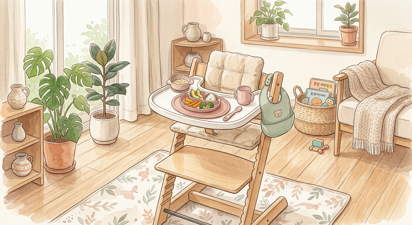 자기주도이유식 준비물 구성 일러스트